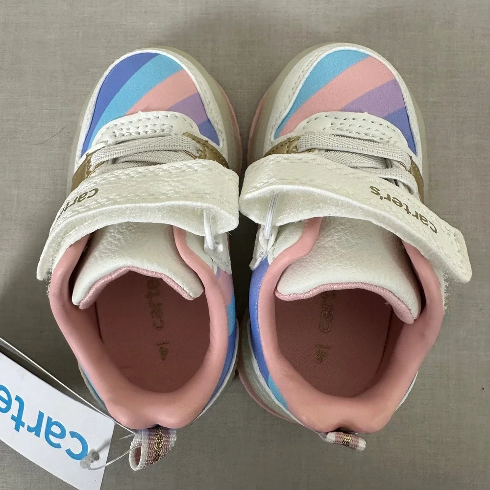 Carter's Toddler's 4 Hirano Light-Up Sneakers White Multi CF25G17B‎ NEW
